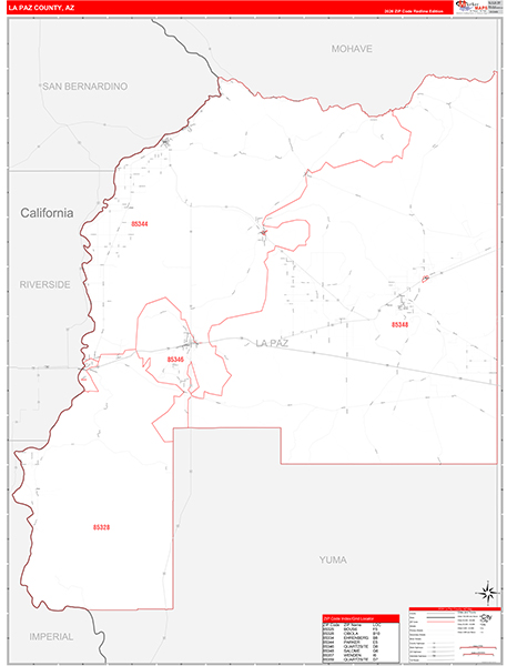 La Paz County, AZ Zip Code Map